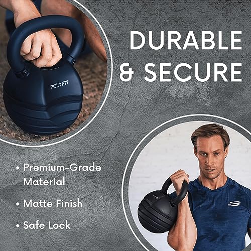 Polyfit Adjustable Kettlebell Set | 30/40/50 lbs | Kettlebell Weights for Home Gym (BLACK - 30 LB) - Image 3