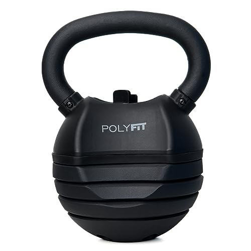 Polyfit Adjustable Kettlebell Set | 30/40/50 lbs | Kettlebell Weights for Home Gym (BLACK - 30 LB) - Image 1
