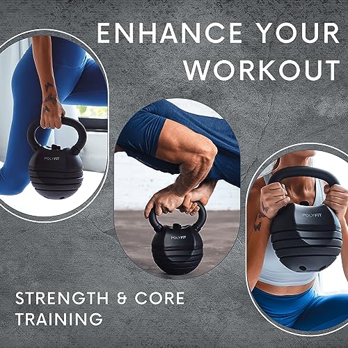 Polyfit Adjustable Kettlebell Set | 30/40/50 lbs | Kettlebell Weights for Home Gym (BLACK - 30 LB) - Image 5