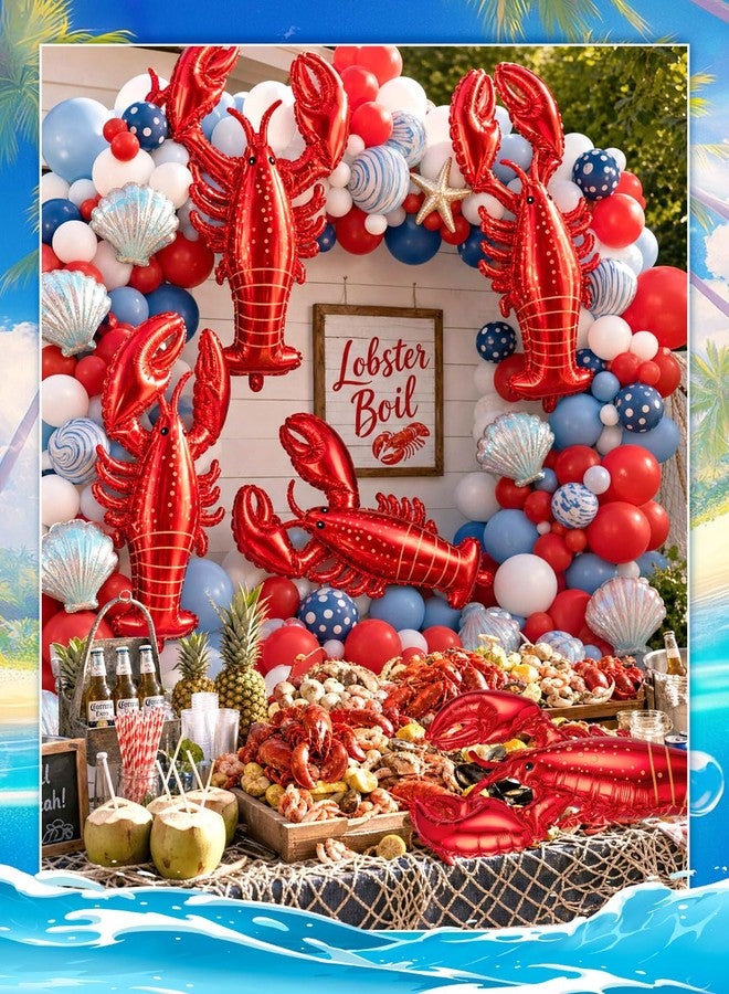 PCTCSHQ 8Pcs Crawfish Balloons Giant Lobster Foil Balloons for Ocean Animal Seafood Shrimp Birthday Party Crawfish Boil Party Decorations - Image 4