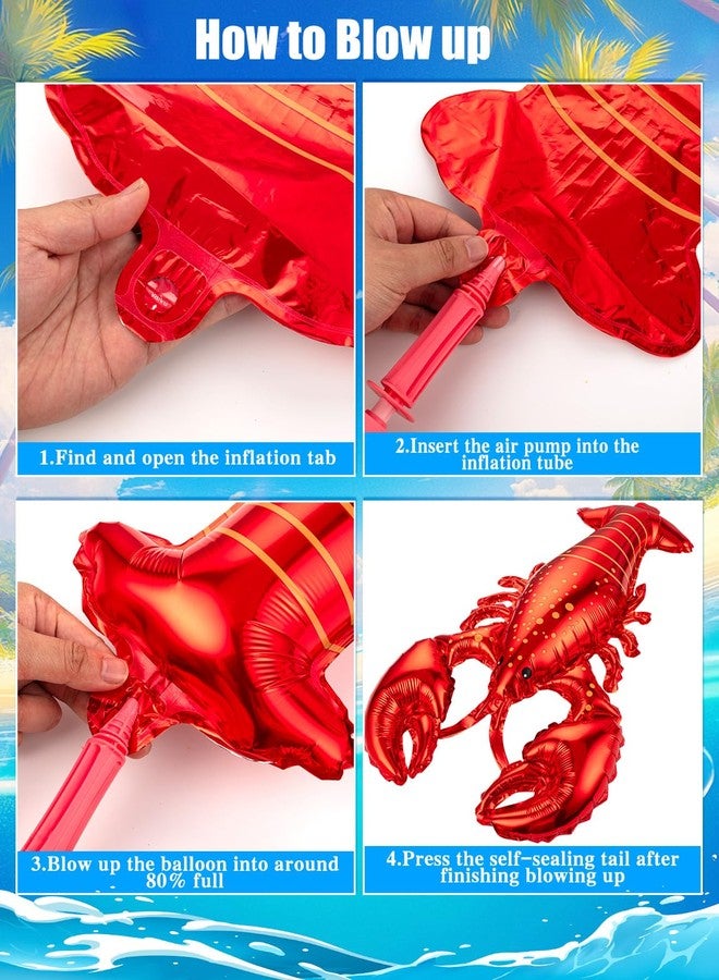 PCTCSHQ 8Pcs Crawfish Balloons Giant Lobster Foil Balloons for Ocean Animal Seafood Shrimp Birthday Party Crawfish Boil Party Decorations - Image 3