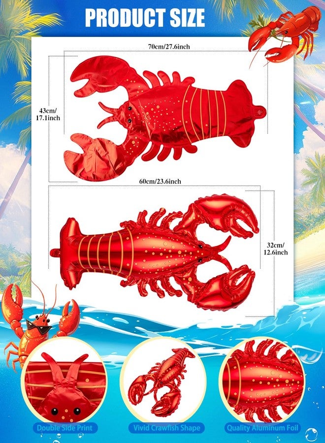 PCTCSHQ 8Pcs Crawfish Balloons Giant Lobster Foil Balloons for Ocean Animal Seafood Shrimp Birthday Party Crawfish Boil Party Decorations - Image 2