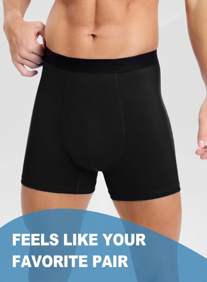 SUNCHIRI Men's Incontinence Underwear Cotton Boxer Briefs, Leakproof Washable Reusable 100ml Multipack (Black, X-Large - Image 5