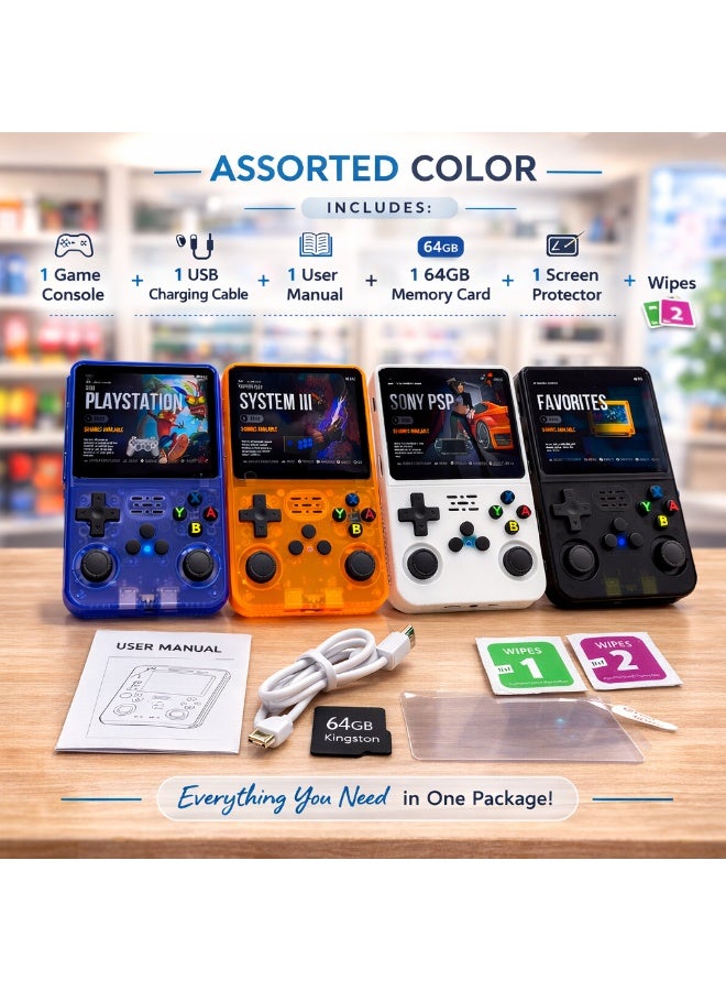 إي وورلد جهاز ألعاب محمول ببطارية 3500mAh | جهاز ألعاب ريترو محمول للأطفال والكبار | جهاز ألعاب صغير قابل لإعادة الشحن | ألوان متنوعة - Image 3