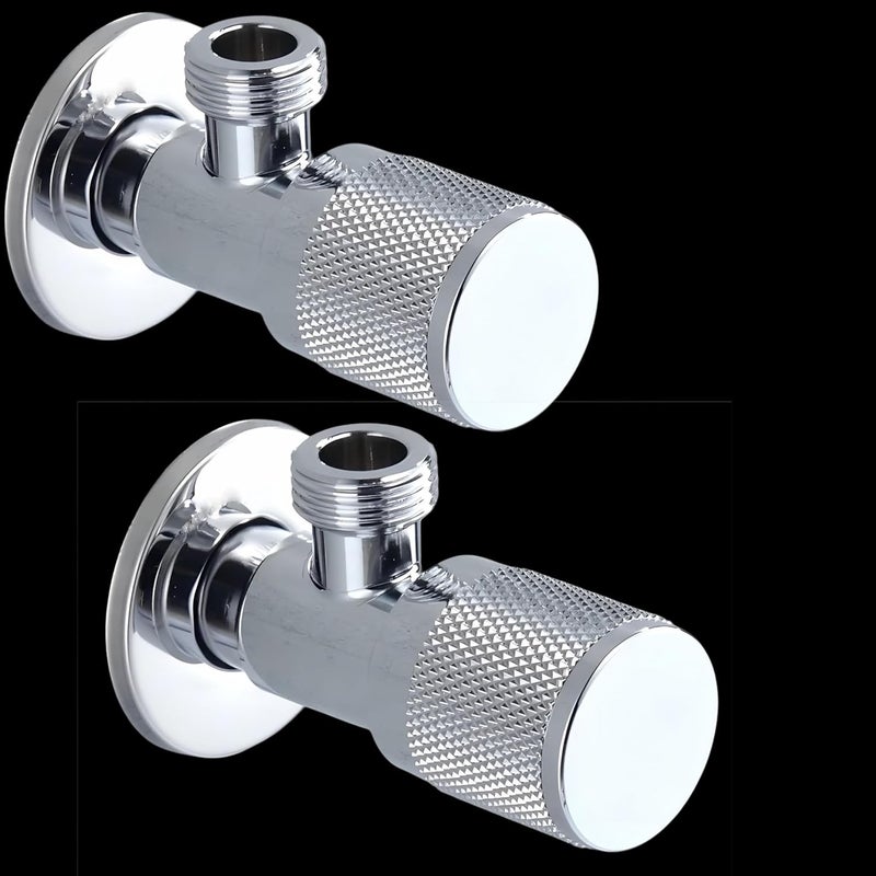 Carnival Chrome Angle CockChrome Angle Valve For Geyser Washbasin and Bathroom With Wall Flange Angular Stop Cock Tap Faucet Premium Chrome Finish Pack of 2 - Image 1