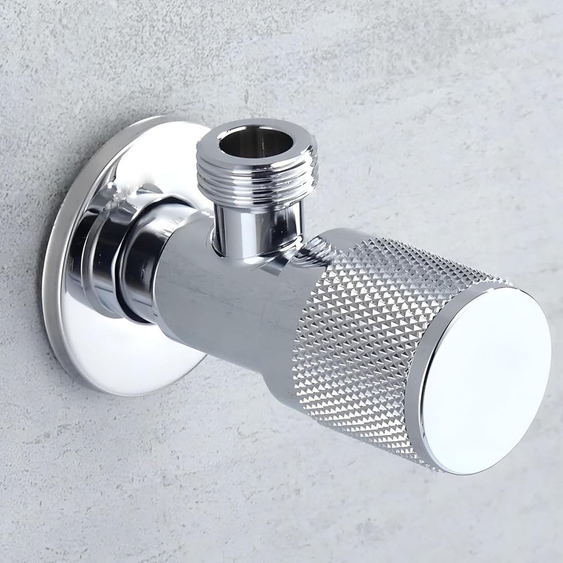 Carnival Chrome Angle CockChrome Angle Valve For Geyser Washbasin and Bathroom With Wall Flange Angular Stop Cock Tap Faucet Premium Chrome Finish Pack of 2 - Image 2