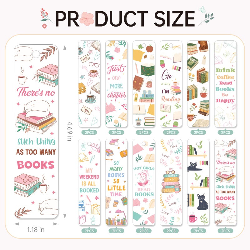 AFRITEE UV DTF Bookmark Wraps - 24 Sheets Books and Flowers Acrylic Blank Bookmark Duble Sided Stickers, Hot Girls Read Books Uvdtf Decals DIY Transparent Bookmark Crafts Decoration Gift for Women - Image 4