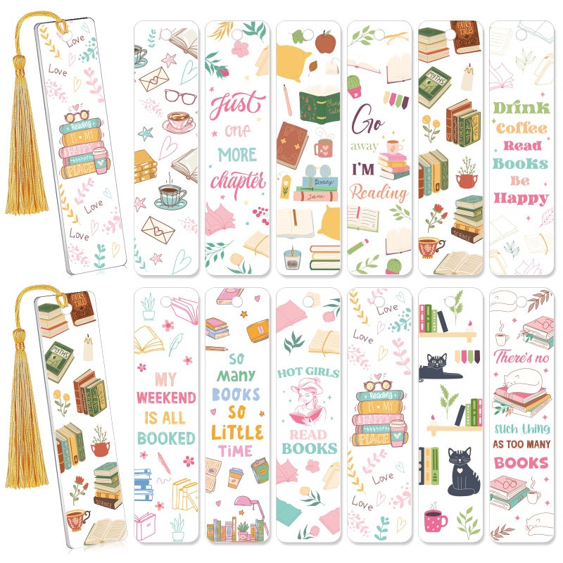 AFRITEE UV DTF Bookmark Wraps - 24 Sheets Books and Flowers Acrylic Blank Bookmark Duble Sided Stickers, Hot Girls Read Books Uvdtf Decals DIY Transparent Bookmark Crafts Decoration Gift for Women - Image 1