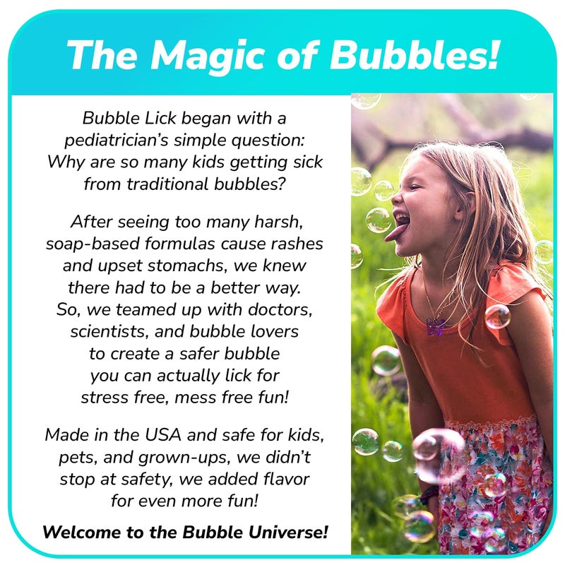 BubbleLick Bubble Lick Ice Cream Flavored Bubbles 4 Pack Vanilla Cookie Dough Strawberry Choc Mint USA Made - Image 5