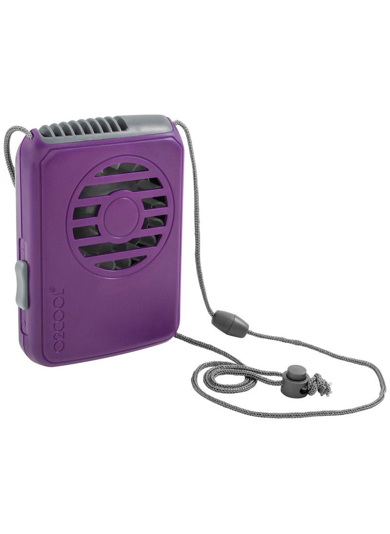 O2COOL O2COOL Battery Powered Deluxe Necklace Fan For Personal Cooling With Adjustable Lanyard Purple 