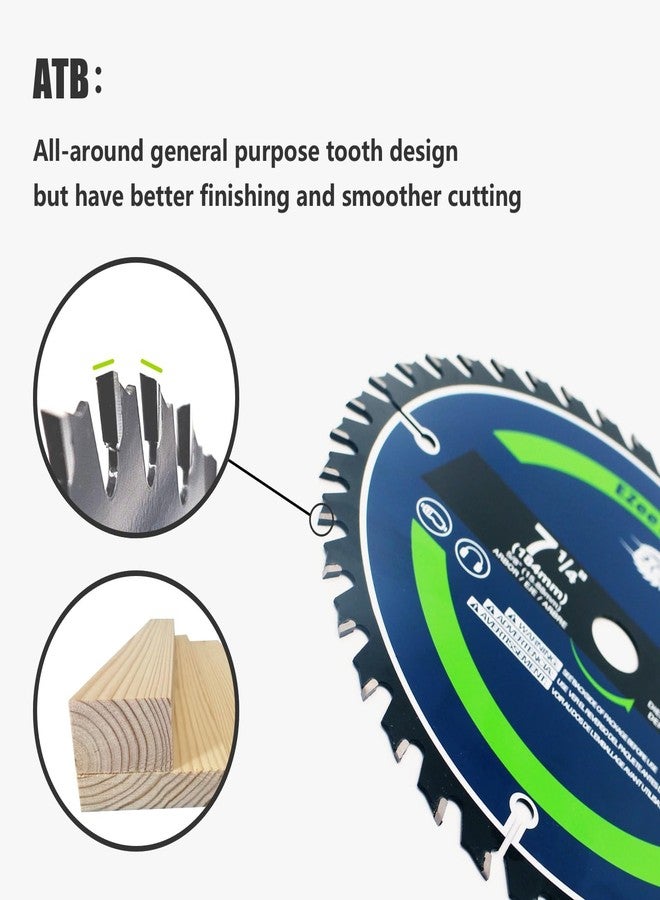EZee 7-1/4 Inch 40 Teeth with 5/8 Inch Arbor Circular Saw Blades,0.06 Inch Thin Kerf,Tungsten Carbide Tipped(TCT) ATB Teeth Fine Finish for Various Wood Cutting,Framing,Max RPM 7000(1-Pack) - Image 3