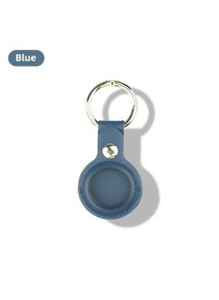 Suitable For Apple Airtag Tracker Anti-Lost Device Locator Leather Protective Case Airtags Protective Case-Color:Blue-Applicable Model:Double Hole Airtag Case