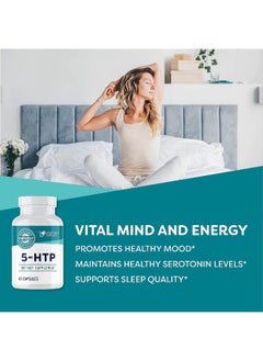 Vimergy Vimergy 5-HTP Capsules, 60 Servings – Healthy Mood & Stress Support Supplement – Promotes Healthy Levels of Serotonin for Stress Management, Vegan, Non-GMO, Gluten-Free, Grain-Free, & Paleo  - Image 2