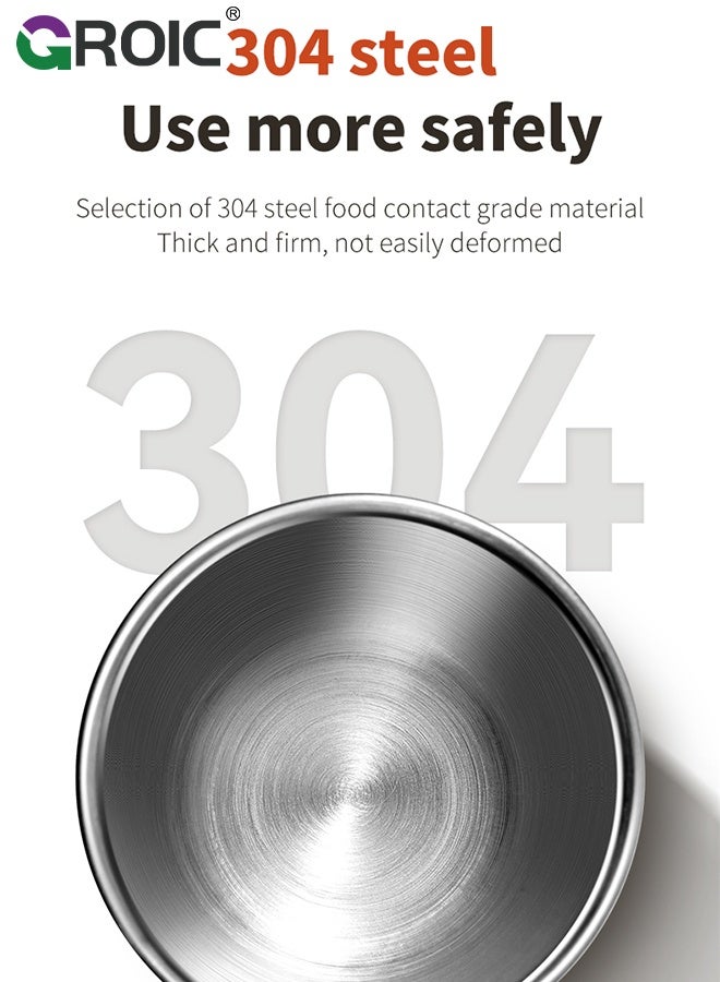 GROIC 6 Pcs 50ml Salad Dressing Container To Go, Small Stainless Steel Sauce Cups with Leakproof Silicone Lids, Condiment Containers with Lids, Reusable Sauce Containers for Lunch Boxes, Travel - Image 3