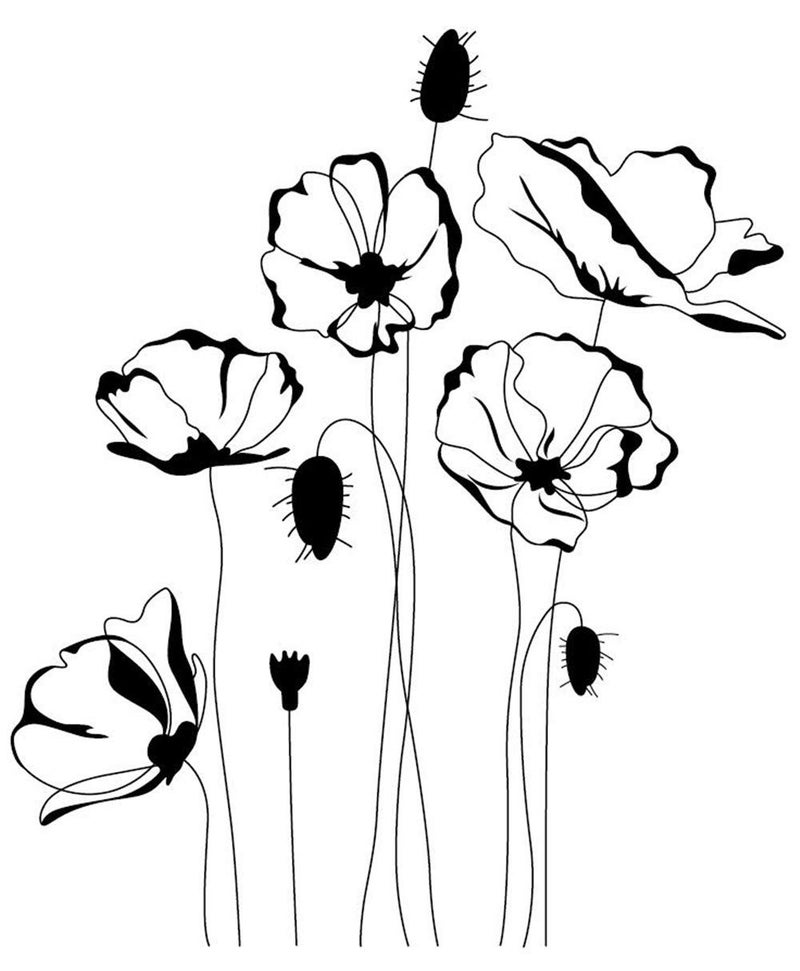 arriettycraft Flowers Poppy Stamps Rubber Clear StampSeal ScrapbookPhoto Decorative Card Making Clear Stamp