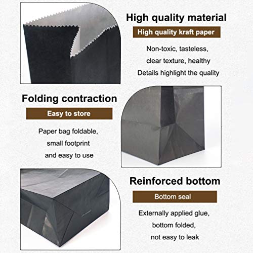 KEYYOOMY Mini Black Paper Bags Black Party Goodie Bags Small Party Favor Bag Paper Lunch Bag (100 CT, 3.5 X 2.4 X 7.1 In) - Image 4