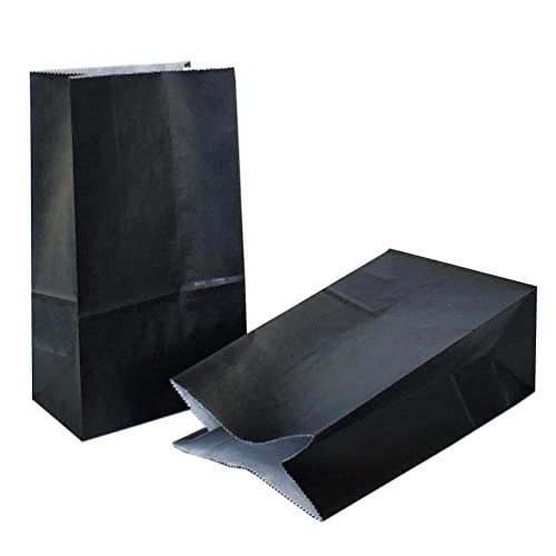 KEYYOOMY Mini Black Paper Bags Black Party Goodie Bags Small Party Favor Bag Paper Lunch Bag (100 CT, 3.5 X 2.4 X 7.1 In) - Image 1