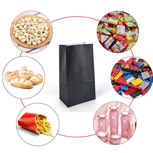 KEYYOOMY Mini Black Paper Bags Black Party Goodie Bags Small Party Favor Bag Paper Lunch Bag (100 CT, 3.5 X 2.4 X 7.1 In) - Image 3