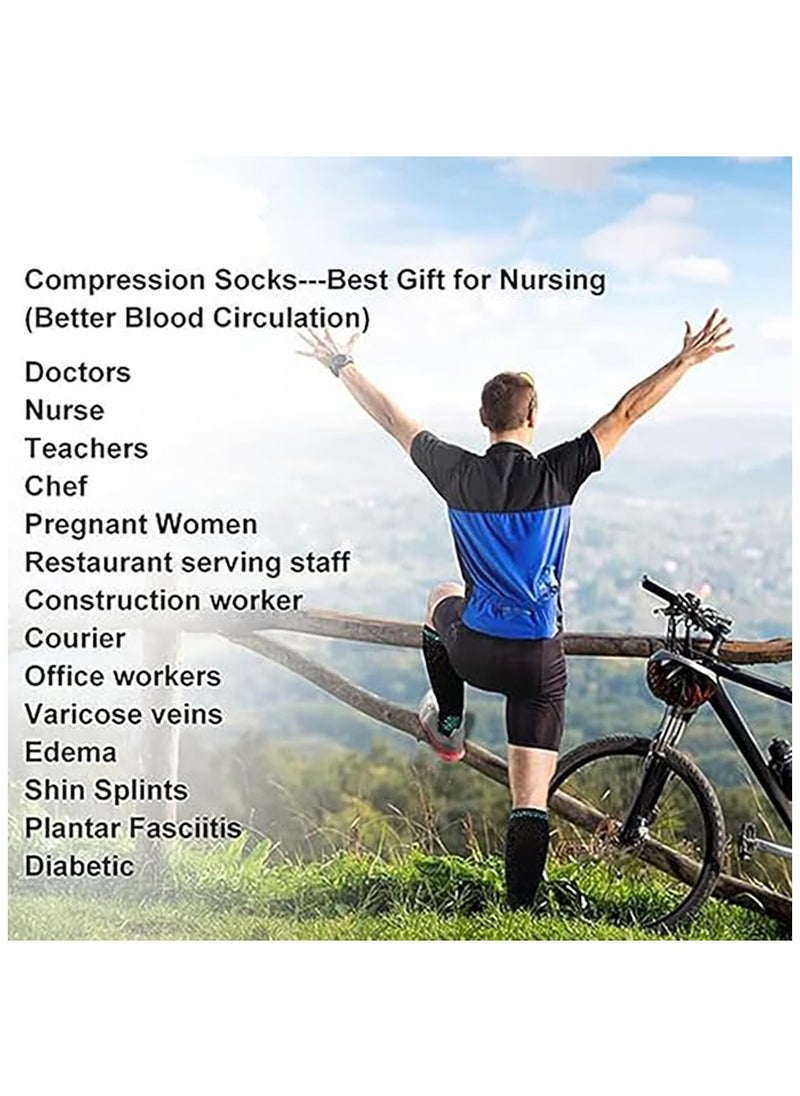 RATSAW - 4 Pair Medical Sport Compression Socks 20 to 30 mmHg Unisex Cotton Support Socks For Men Women Nurse - Image 1