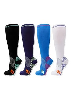 4 Pair Medical Sport Compression Socks 20 to 30 mmHg Unisex Cotton Support Socks For Men Women Nurse