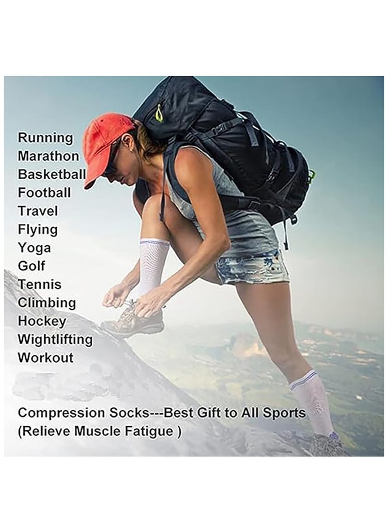 RATSAW - 4 Pair Medical Sport Compression Socks 20 to 30 mmHg Unisex Cotton Support Socks For Men Women Nurse - Image 1