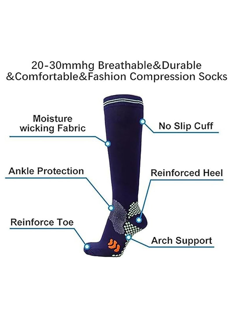 RATSAW - 4 Pair Medical Sport Compression Socks 20 to 30 mmHg Unisex Cotton Support Socks For Men Women Nurse - Image 1