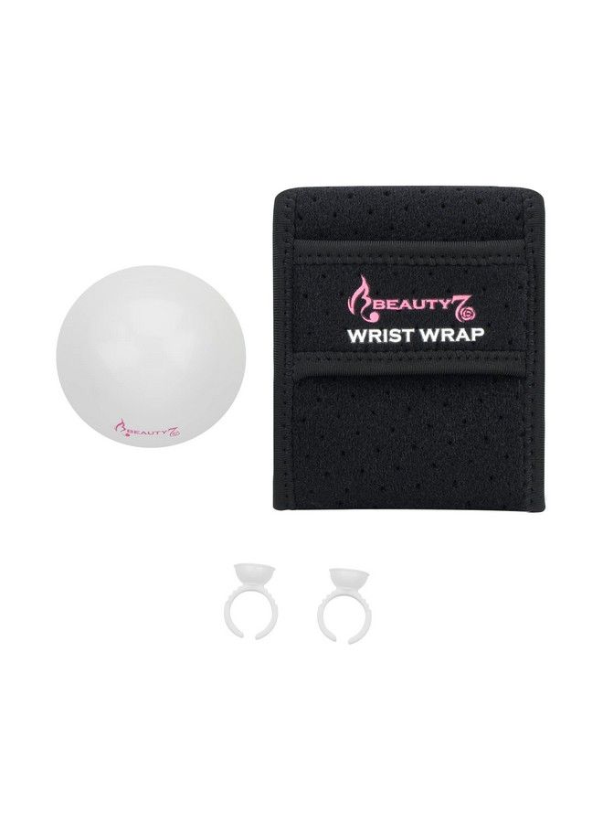 Beauty7 Large Volume Eyelash Extension Hemisphere Dome Holder Stand Base With Upgraded Hand Wrist Tool Strip Wrap Pallet Glue Ring Kit For False Lashes Eye Lash - Image 5