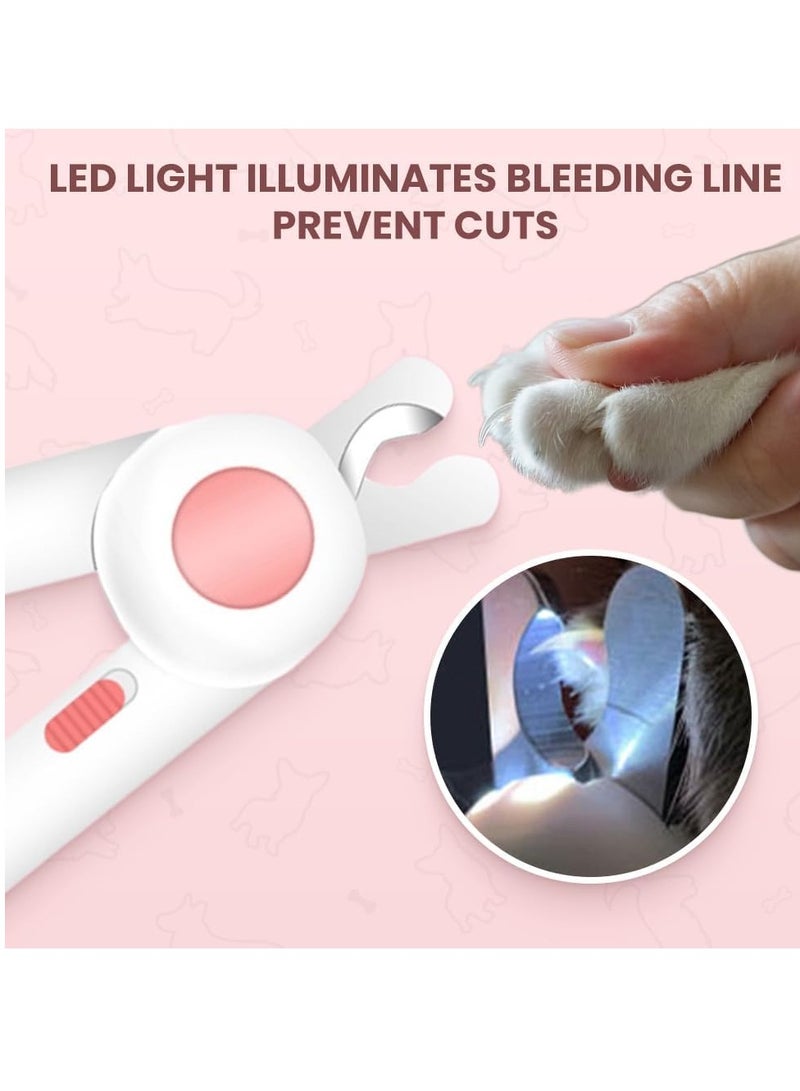 general LED Pet Nail Clippers,Upgrade Cat Nail Clipper with Light,Cat Claw Trimmer Nail Clippers for Dogs,Trim Your Pets Nails Easy and Pain-Free Grooming Tool for Small Animals (Pink 1PCS) - Image 2