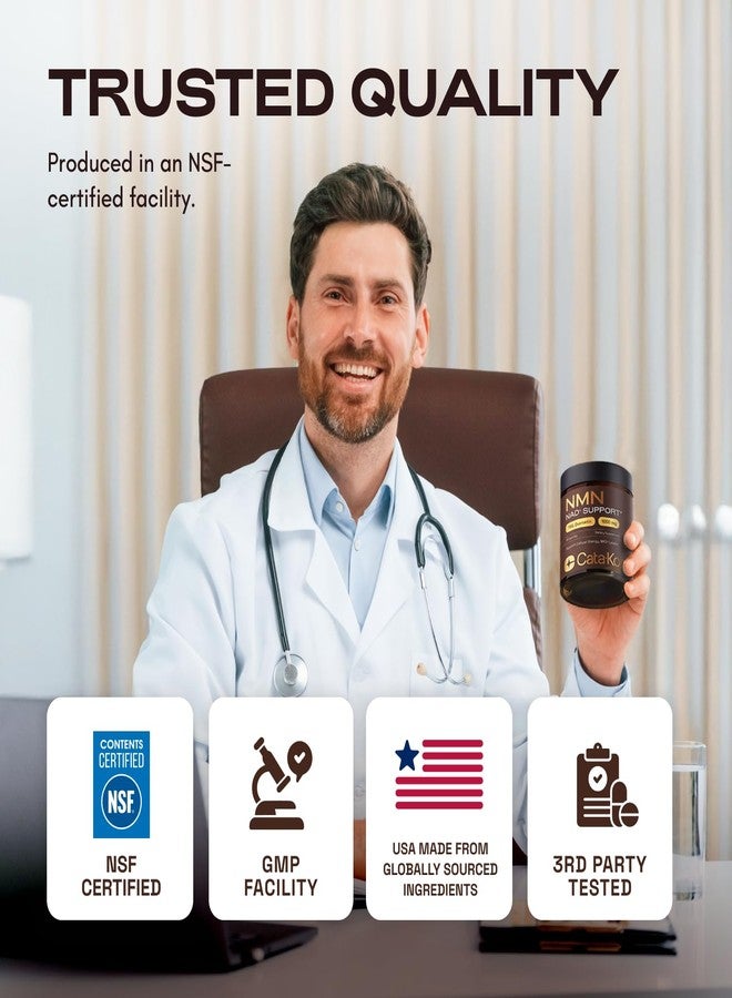 Cata-Kor NMN Supplement – 4-in-1 NAD Supplement with Quercetin | TMG | Resveratrol – NMNH Alternative – Supports Cellular Energy & NAD+ Levels – 60 Capsules – Third-Party Tested (1 Pack) - Image 4