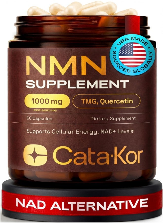 Cata-Kor NMN Supplement – 4-in-1 NAD Supplement with Quercetin | TMG | Resveratrol – NMNH Alternative – Supports Cellular Energy & NAD+ Levels – 60 Capsules – Third-Party Tested (1 Pack) - Image 1