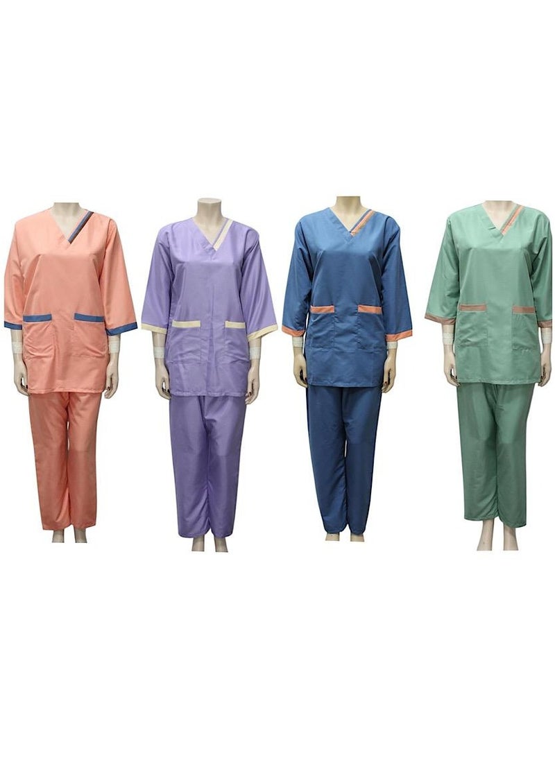 1home - Housemaid Uniform Maid Nanny Scrub Suit 4 piece set - Image 1