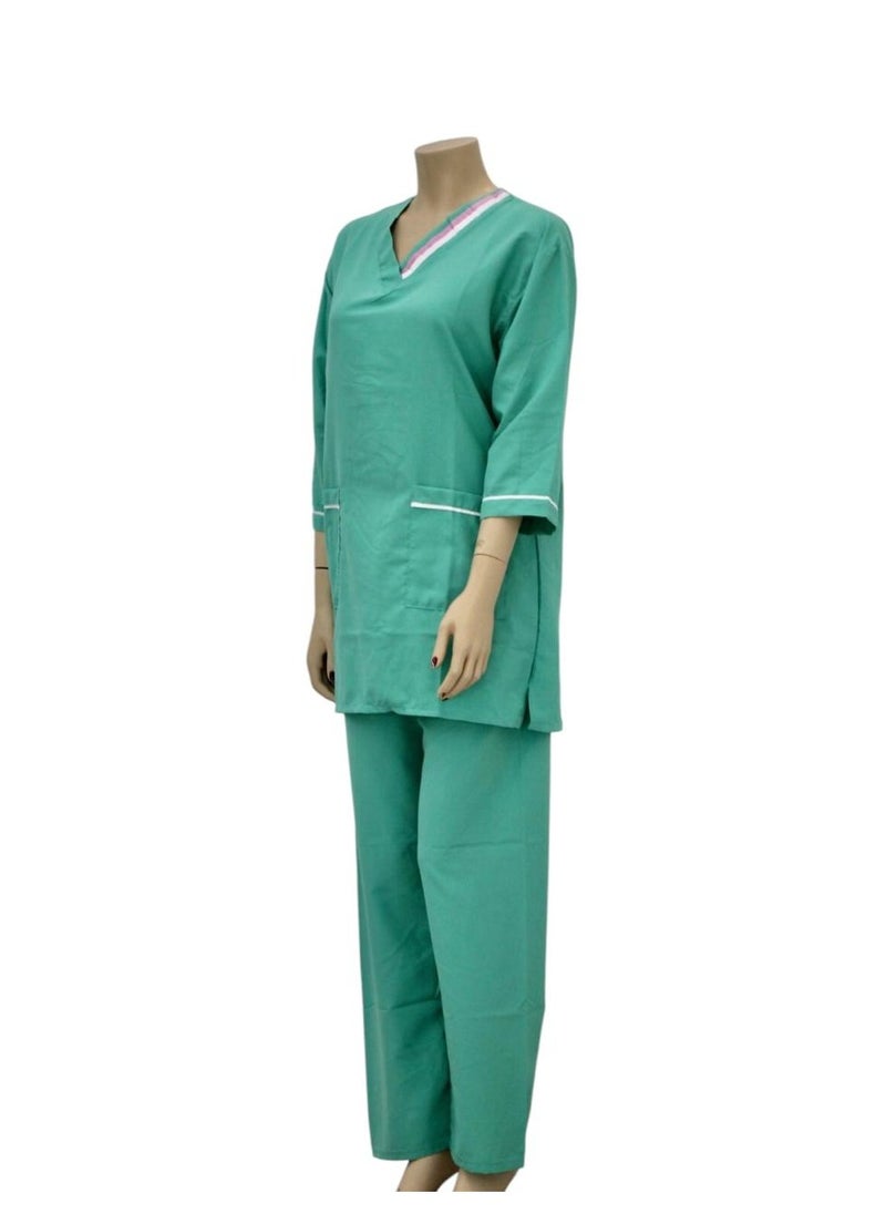 1home - Housemaid Uniform Maid Nanny Scrub Suit 4 piece set - Image 1