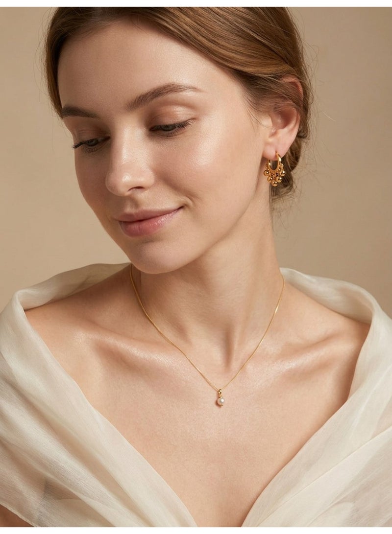Julia Store 18K Gold Plated Aesthetic Exquisite Luxury Elegant Dainty Cute Trendy Timeless Dangle Balls Minimalist Hypoallergic Huggie Hoop Earrings For Women Jewelry Gift - Image 2