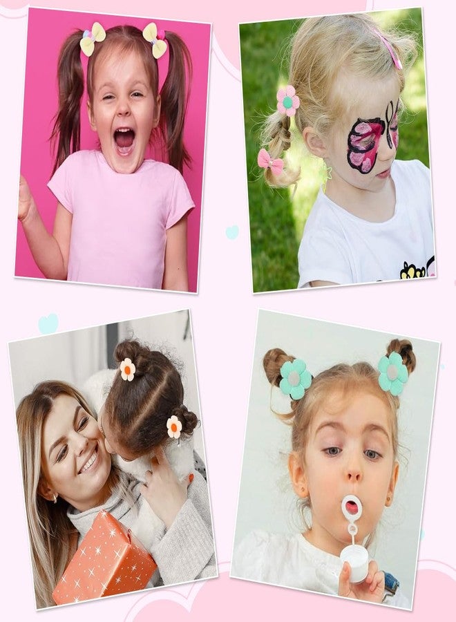 Patpat باتبات®، 24 قطعة من ربطات الشعر المطاطية الملونة على شكل فيونكات زهور، ربطات شعر مرنة للبنات والأطفال، ربطات شعر لطيفة للبنات، ربطات شعر مزينة بالزهور، إكسسوارات شعر قابلة للتمدد، لا تسبب أي ضرر، ربطات شعر صغيرة غير قابلة للانزلاق - Image 5