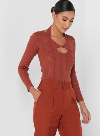 High Leg Cut Out Detail Body