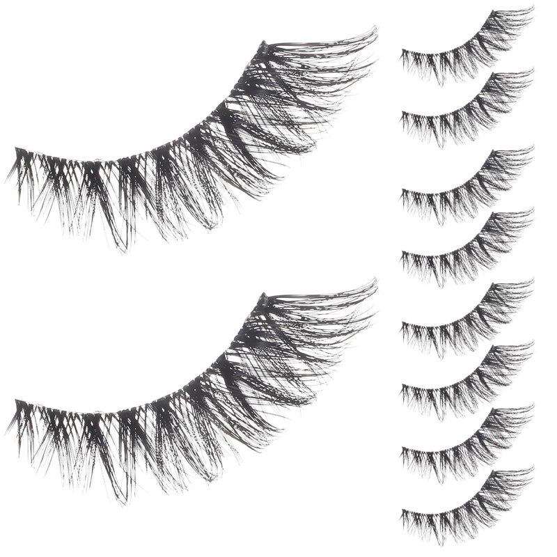 5 Pairs Fox Eye False Eyelashes Strip Extensions, Bulk Fake Lashes Lengthened Tail for Daily and Stage Makeup, Reusable Natural Look False Lash Strips - Image 1