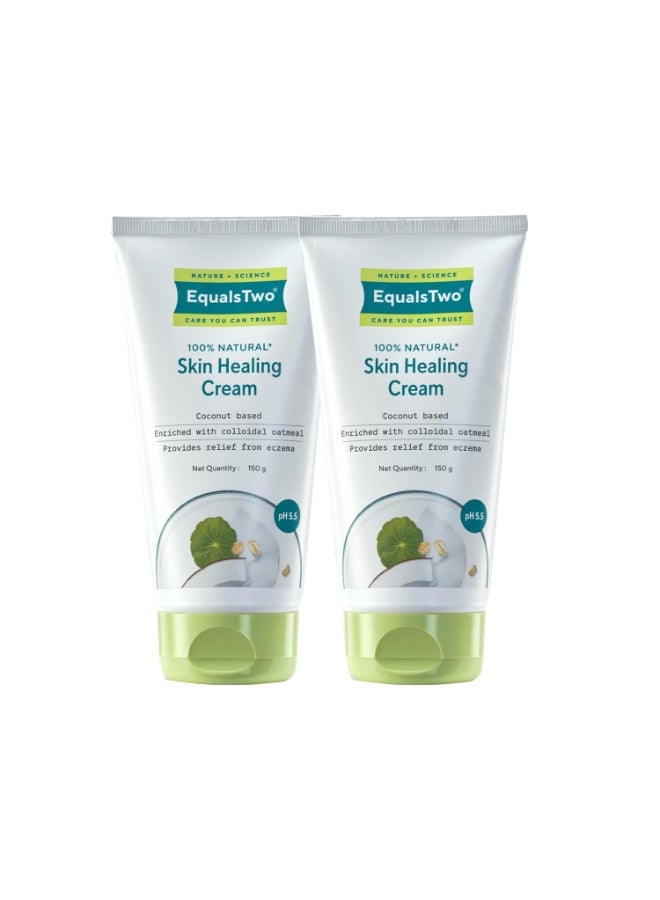 EQUALSTWO by Zydus Skin Healing Cream for Baby & Mom – 150gm | Eczema Relief, Rash & Dry Itchy Skin | pH 5.5 | Dermatologist-Tested | Gentle Moisturizer for Sensitive, Red, Irritated Skin, (Pack 2) - Image 1