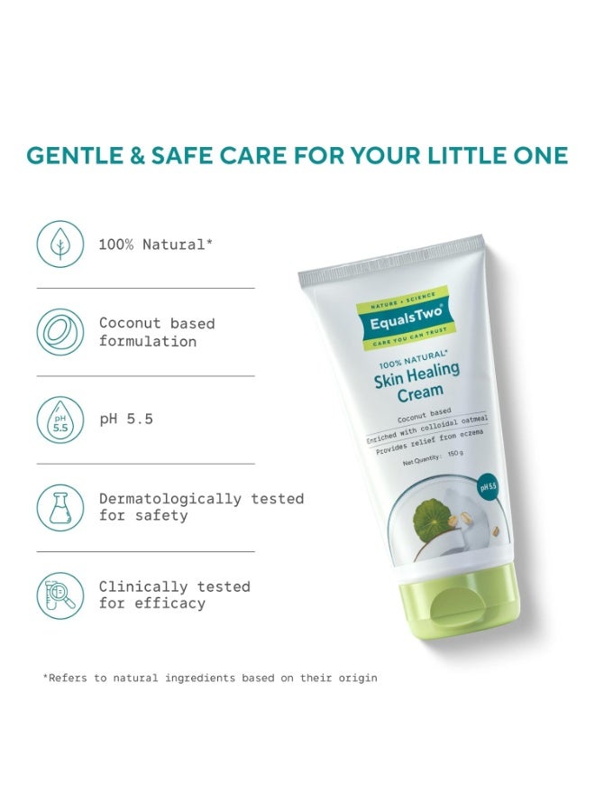 EQUALSTWO by Zydus Skin Healing Cream for Baby & Mom – 150gm | Eczema Relief, Rash & Dry Itchy Skin | pH 5.5 | Dermatologist-Tested | Gentle Moisturizer for Sensitive, Red, Irritated Skin, (Pack 2) - Image 2
