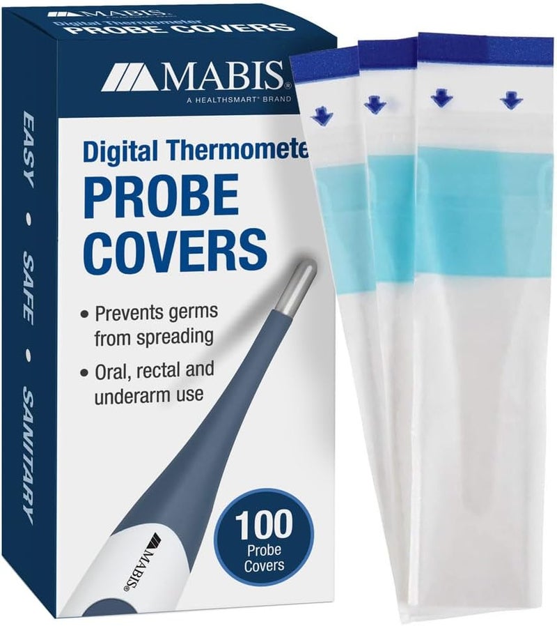 MABIS Disposable Probe Covers for Digital Thermometers - 100 Count, FSA Eligible, Safe for Oral, Rectal, and Underarm Use - Image 1