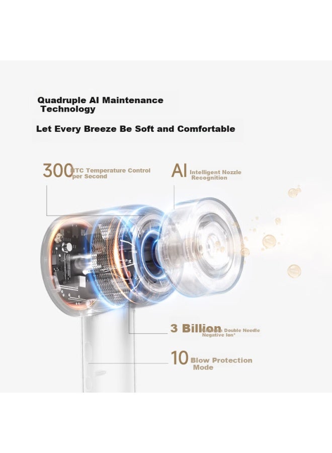 Dreame Chasing The Light G30 Pro Hair Dryer For Home Use High-power Negative Ion Hair Dryer Essence Bounce Hair Care Electric Hair Dryer Selection Gift Box 520 Gift Recommendation Floating Light White Ahd19 - Image 2