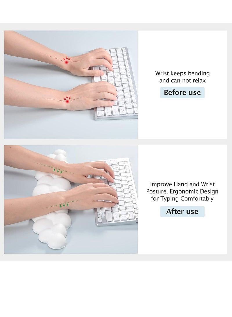 erorex Keyboard Wrist Rest Cloud Wrist Support Hand Pad Soft Memory Foam Wrist Cushion with Non-Slip Base for Easy Typing and Comfortable Wrist Ergonomic Keyboard Palm Rest  - Image 3