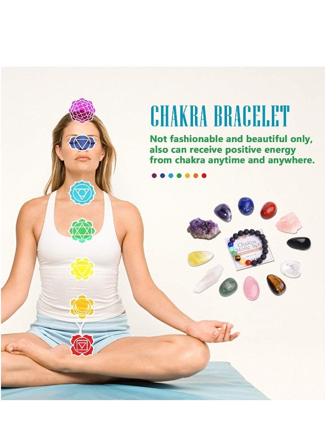 Large Crystals and Healing Stones, 13 PCS Premium Healing Crystals Kit, 7 Colorful Gemstones, 7 Chakra Therapy Starter Collection Including Rose Quartz, Citrine, Amethyst, Gift Box, Guide  - Image 3