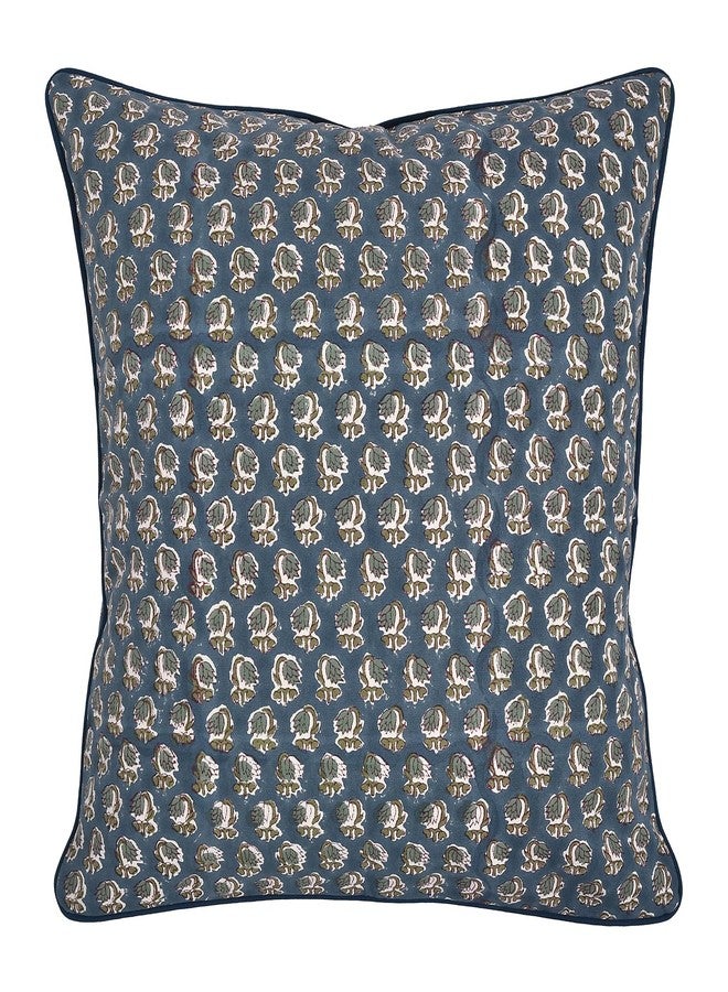 Ridhi Modern Farmhouse Pillow Covers Decorative Cotton Throw Pillow Covers Set of 2 Peacock Blue Cushion Covers for Boho Couch Sofa Bed Living Room Spring Home Decor 18x18 - Image 5