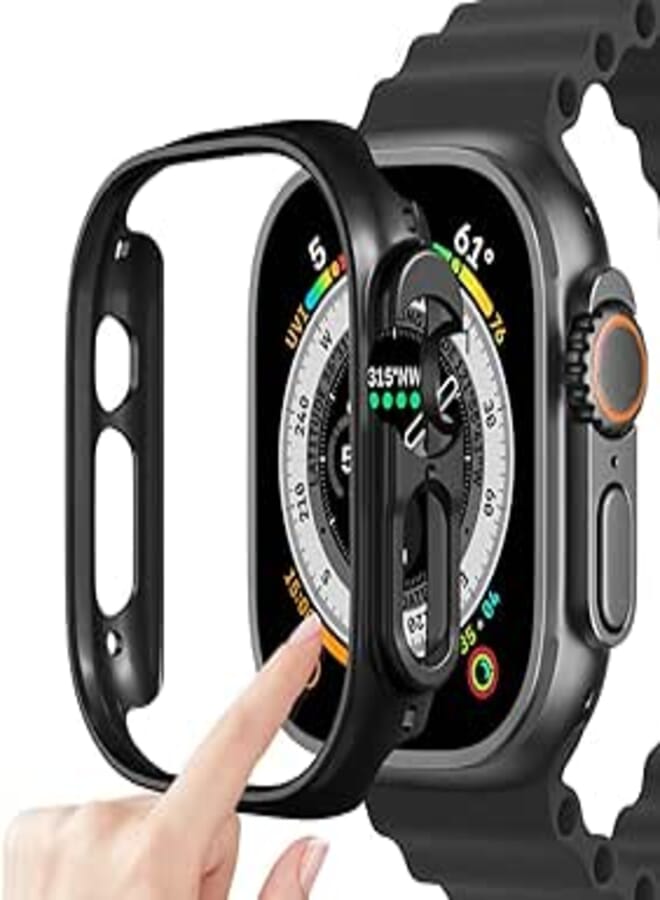 top4cus 49mm Case Compatible with Apple Watch Ultra, iwatch Series Ultra Protector 49mm Hard PC Cover, 49mm iWatch Ultra Face Cover with Original iwatch Color, No Screen Protector (49mm, Black)