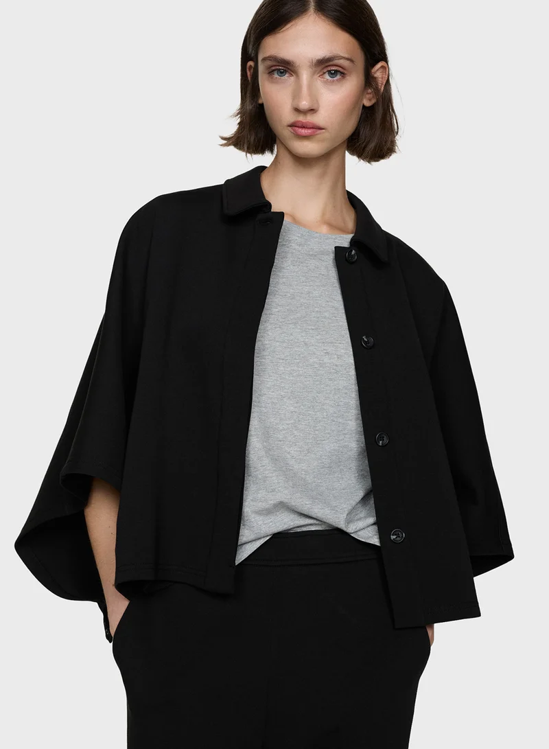 MANGO Cape With Buttons Jacket