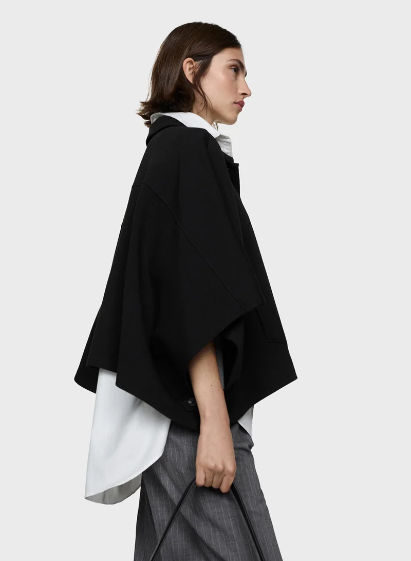 MANGO Cape With Buttons Jacket