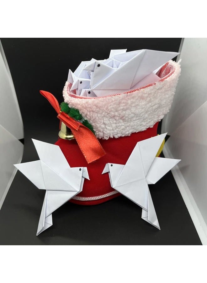 Lotus Mann 100PCS White Origami Paper Doves For Rustic Wedding Party Decorations Bday Bridal Shower DIY Origami Love Birds for Engagement/Valentine's Day Party Peace Dove Decor - Image 2