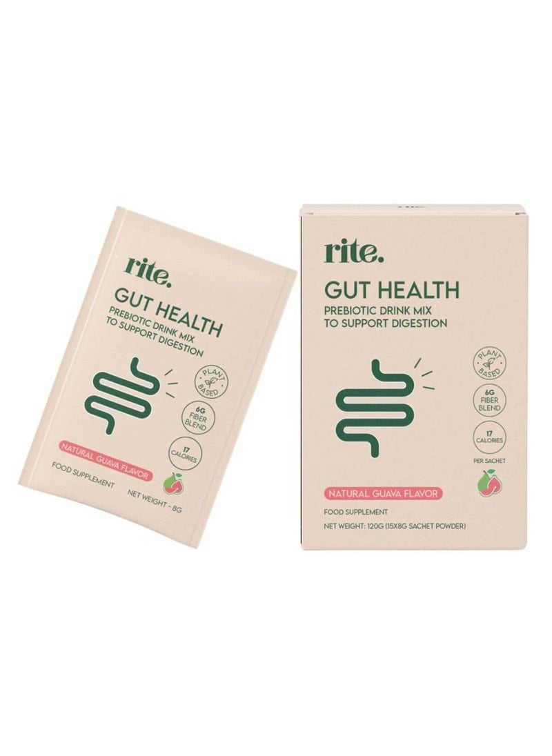رايت RITE GUT HEALTH، مزيج مشروب البريبايوتك للهضم، 15 كيسًا  - Image 1