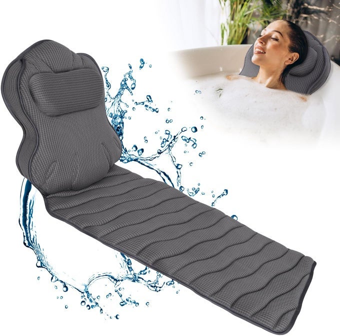 EXTRA THICK FULL BODY BATH PILLOWS FOR BATHTUB LUXURY BATH CUSHION FOR HEAD NECK AND BACK SUPPORT SOFT BATH PILLOW FOR TUB COMFORT RELAXATION SPA GIFTS BATHTUB ACCESSORIES FOR WOMEN