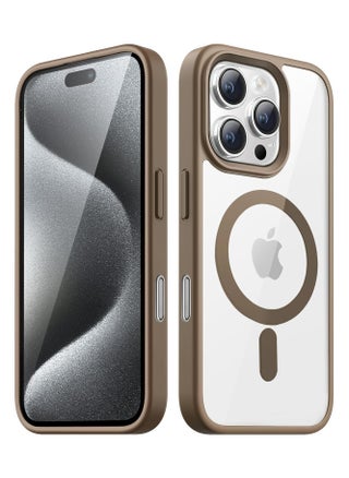 جراب مغناطيسي لهاتف iPhone 16 Pro مقاس 6.3 بوصة متوافق مع MagSafe، غطاء ممتص للصدمات للهاتف، إطار TPU غير لامع بلون سادة، ظهر شفاف مضاد للخدش (تيتانيوم صحراوي) - pzsku/Z593A1AE16F8CCDF25F62Z/45/_/1738366519/72e2ae3b-27f8-4b42-a6ae-b984717678e9